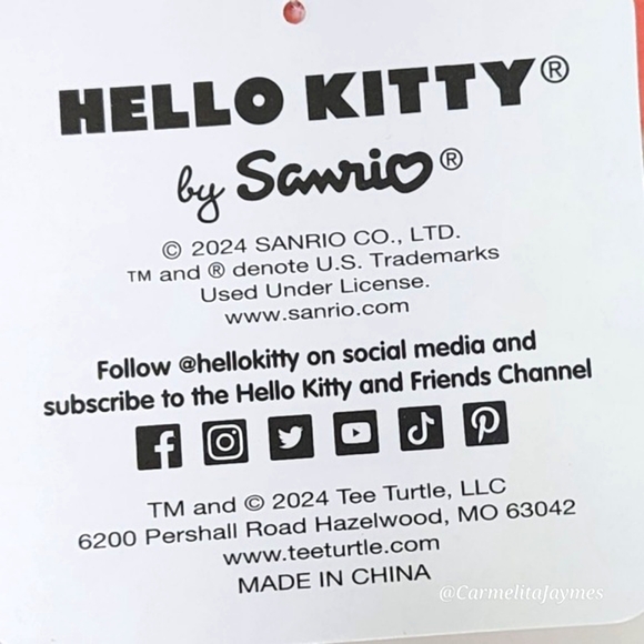 HELLO KITTY 🐻 LG HK Teddy Bear Reversible Plushies Sanrio TeeTurtle NWT - Picture 8 of 8